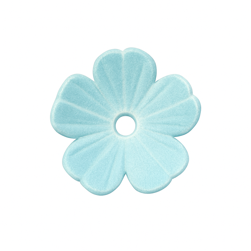 5 petal light blue flower