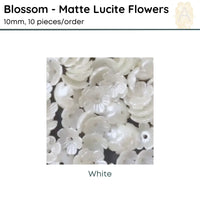 Blossom Matte Lucite Flower Beads or Bead Caps, 10mm. 6 Colors - The Argus Collection