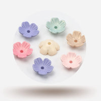 Blossom Matte Lucite Flower Beads or Bead Caps, 10mm. 6 Colors - The Argus Collection