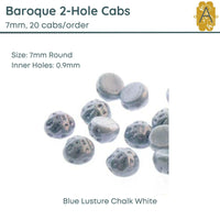 Baroque 7mm Cabochons, Chalk White Luster 3 colors - The Argus Collection