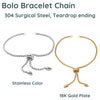 Bolo Bracelet Chain with Teardrop, 304 Stainless Steel, Medium Chain - The Argus Collection