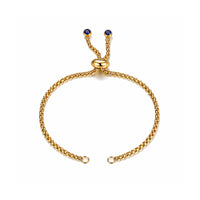 Adjustable Bolo Bracelet Chains with Rhinestone Endings - Adjustable Bolo Bracelet Chains with Rhinestone Endings - Gold\Sapphire , The Argus Collection