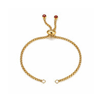 Adjustable Bolo Bracelet Chains with Rhinestone Endings - Adjustable Bolo Bracelet Chains with Rhinestone Endings - Gold\Siam , The Argus Collection