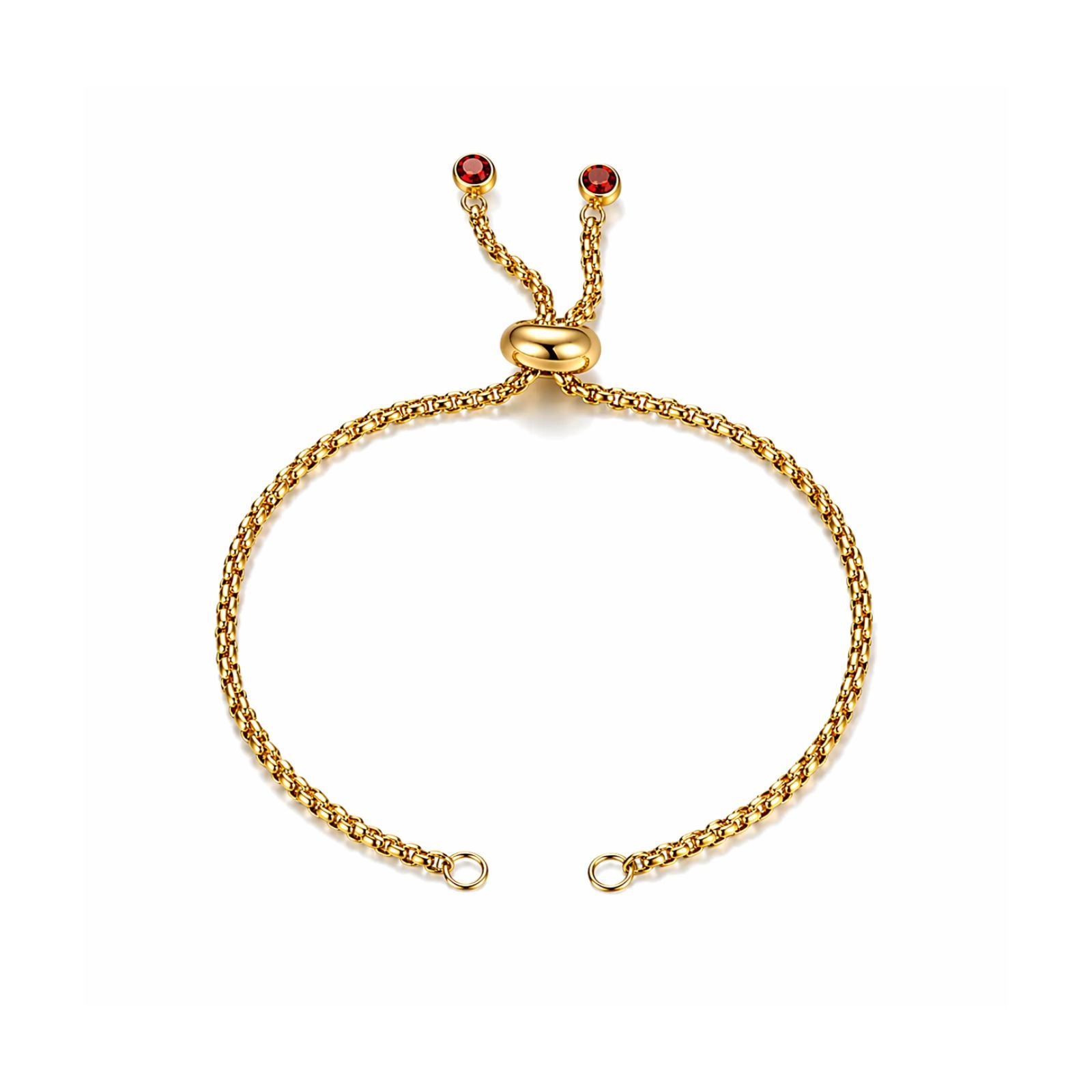 Adjustable Bolo Bracelet Chains with Rhinestone Endings - Adjustable Bolo Bracelet Chains with Rhinestone Endings - Gold\Siam , The Argus Collection