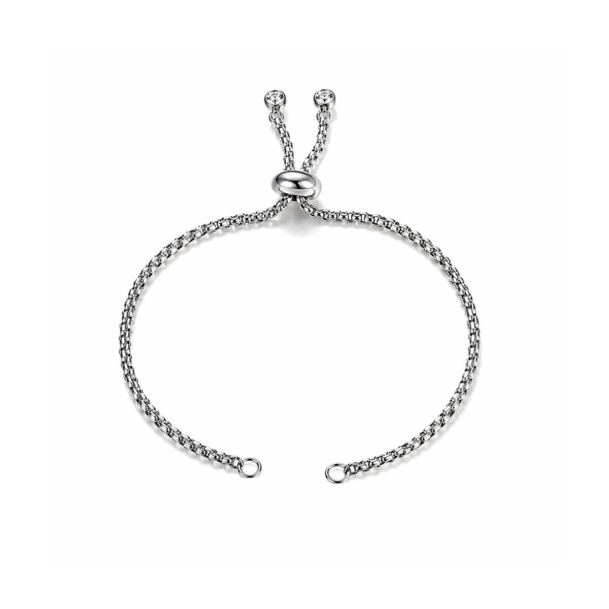 Adjustable Bolo Bracelet Chains with Rhinestone Endings - Adjustable Bolo Bracelet Chains with Rhinestone Endings - Silver\Clear , The Argus Collection