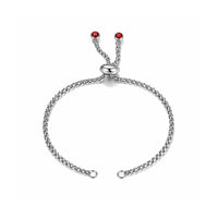 Adjustable Bolo Bracelet Chains with Rhinestone Endings - Adjustable Bolo Bracelet Chains with Rhinestone Endings - Silver\Siam , The Argus Collection