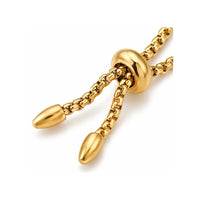 Adjustable Bolo Bracelet Medium Chain with Teardrop - Adjustable Bolo Bracelet Medium Chain with Teardrop - 18K Gold Plate , The Argus Collection