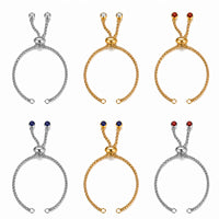 Adjustable Bolo Bracelet Chains with Rhinestone Endings - Adjustable Bolo Bracelet Chains with Rhinestone Endings - Silver\Clear , The Argus Collection