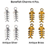 Bonefish Charms or Dangles, 4 Pcs. 2 Colors - The Argus Collection