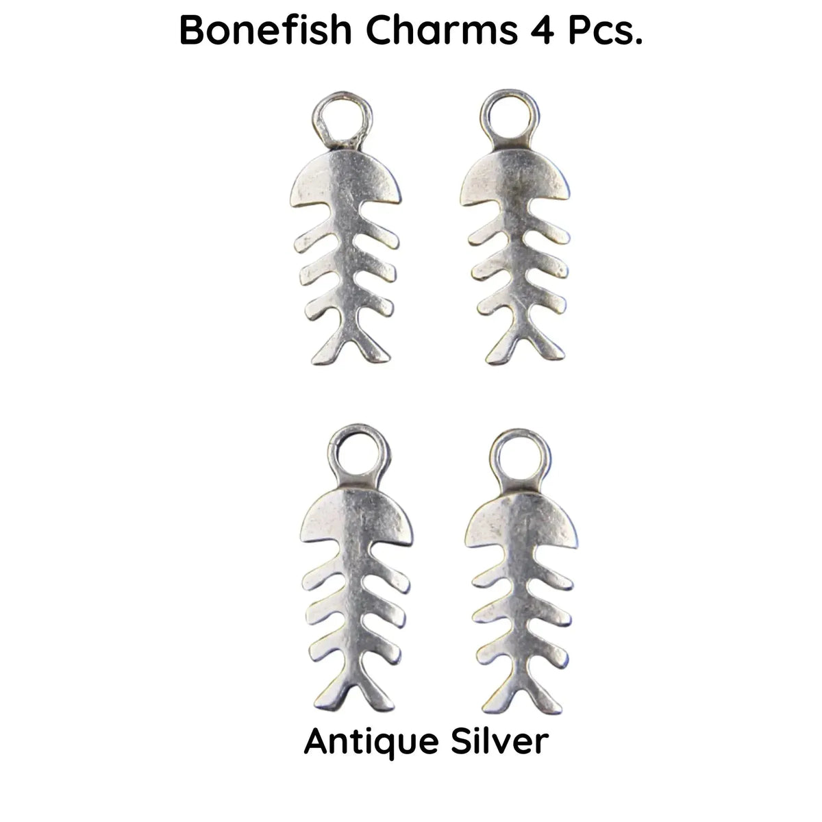 Bonefish Charms or Dangles, 4 Pcs. 2 Colors - The Argus Collection