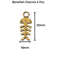 Bonefish Charms or Dangles, 4 Pcs. 2 Colors - The Argus Collection