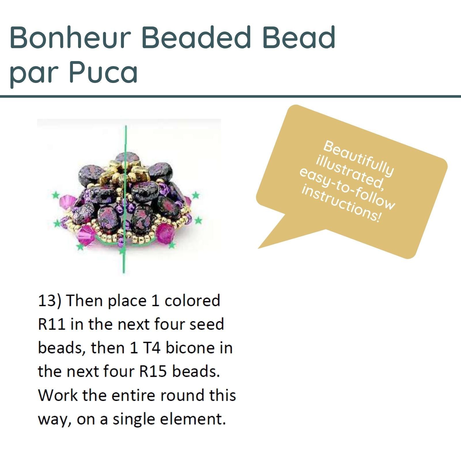 Bonheur Beaded Bead Pattern par Puca