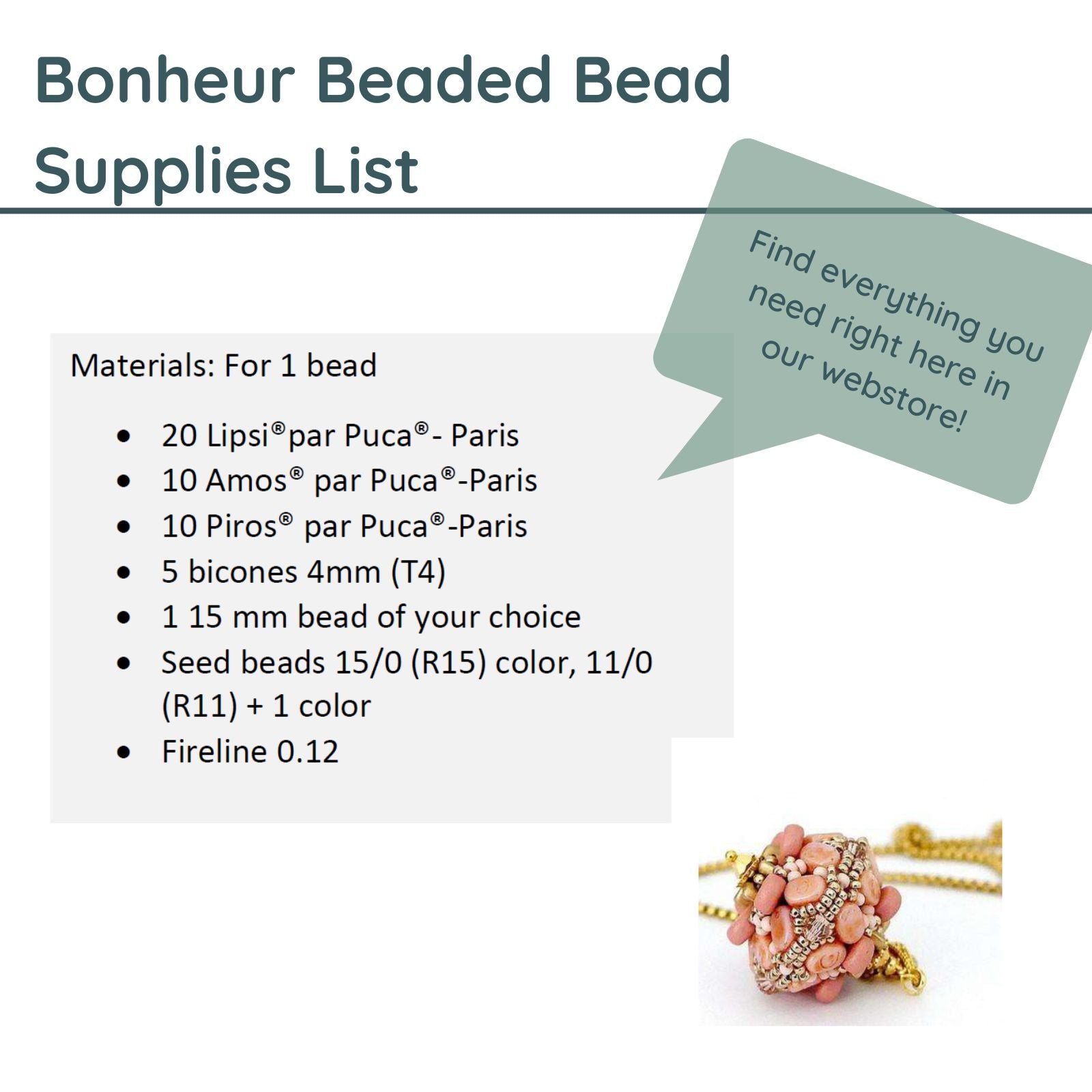 Bonheur Beaded Bead Pattern par Puca