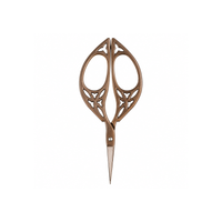 Botanical Leaf Craft Scissors in Antique Bronze with fine pointed blades