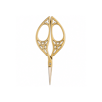 Botanical Leaf Craft Scissors in Gold with fine pointed blades