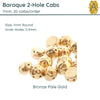 Baroque 7mm Cabochons, Bronze Finish on 2 colors - The Argus Collection