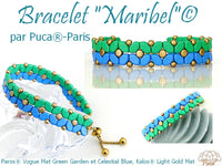 Bracelet 'Maribel' by Puca Paris with green and blue pattern on a white background