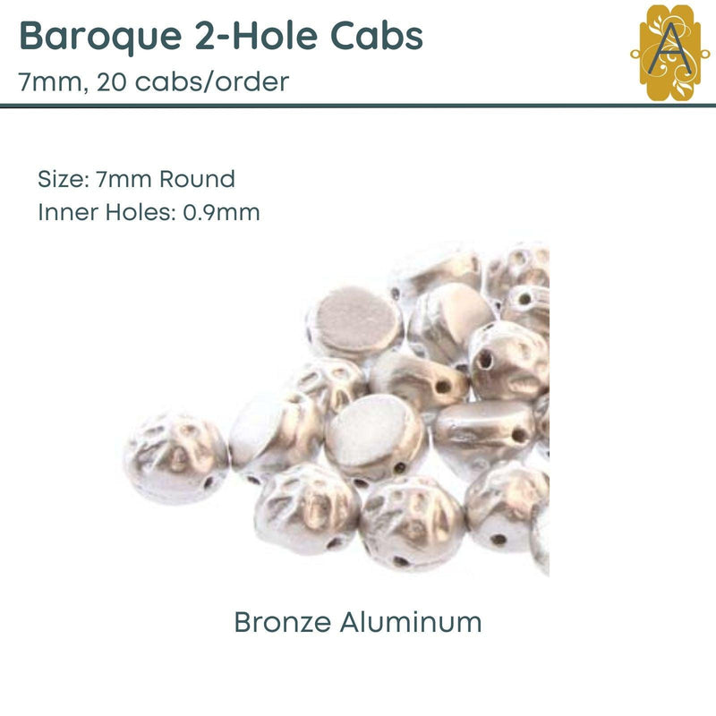 Baroque 7mm Cabochons, Bronze Finish on 2 colors - The Argus Collection