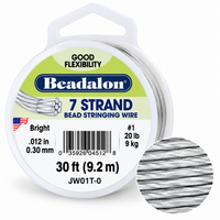 Beadalon 7 Strand .015 inch bead stringing wire in Bright finish 30 ft spool