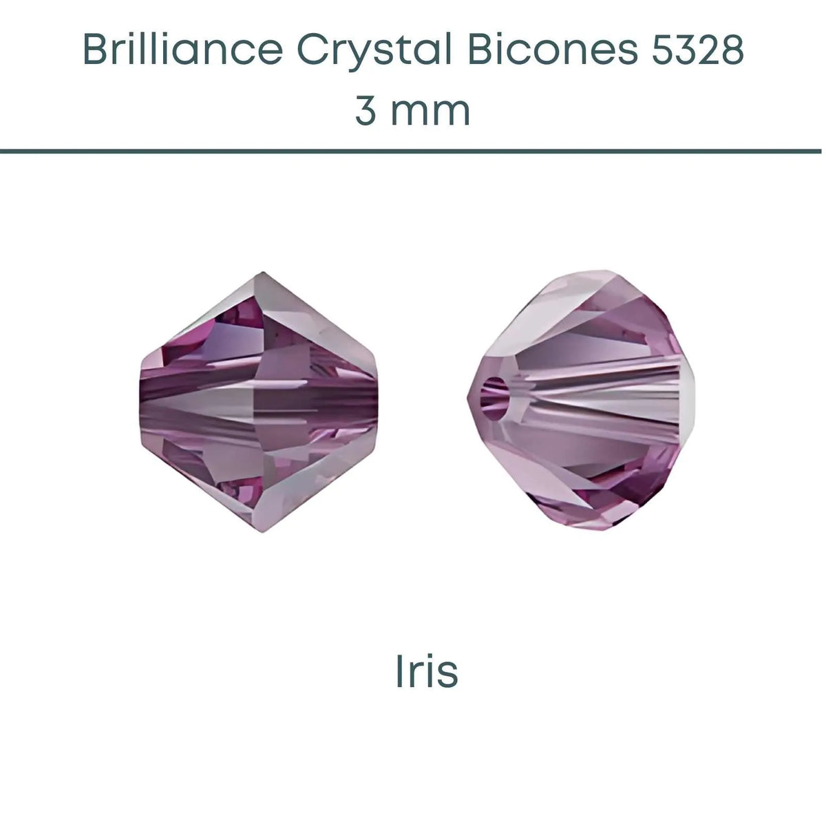 Brilliance Crystal Bicones 5328, 3mm, Iris - The Argus Collection