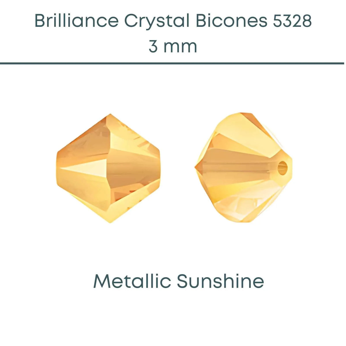 3mm Brilliance Bicones in Metallic Sunshine Color - The Argus Collection