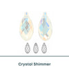 Brilliance 6010 Crystal Briolettes, Crystal Shimmer, 13x6.5mm