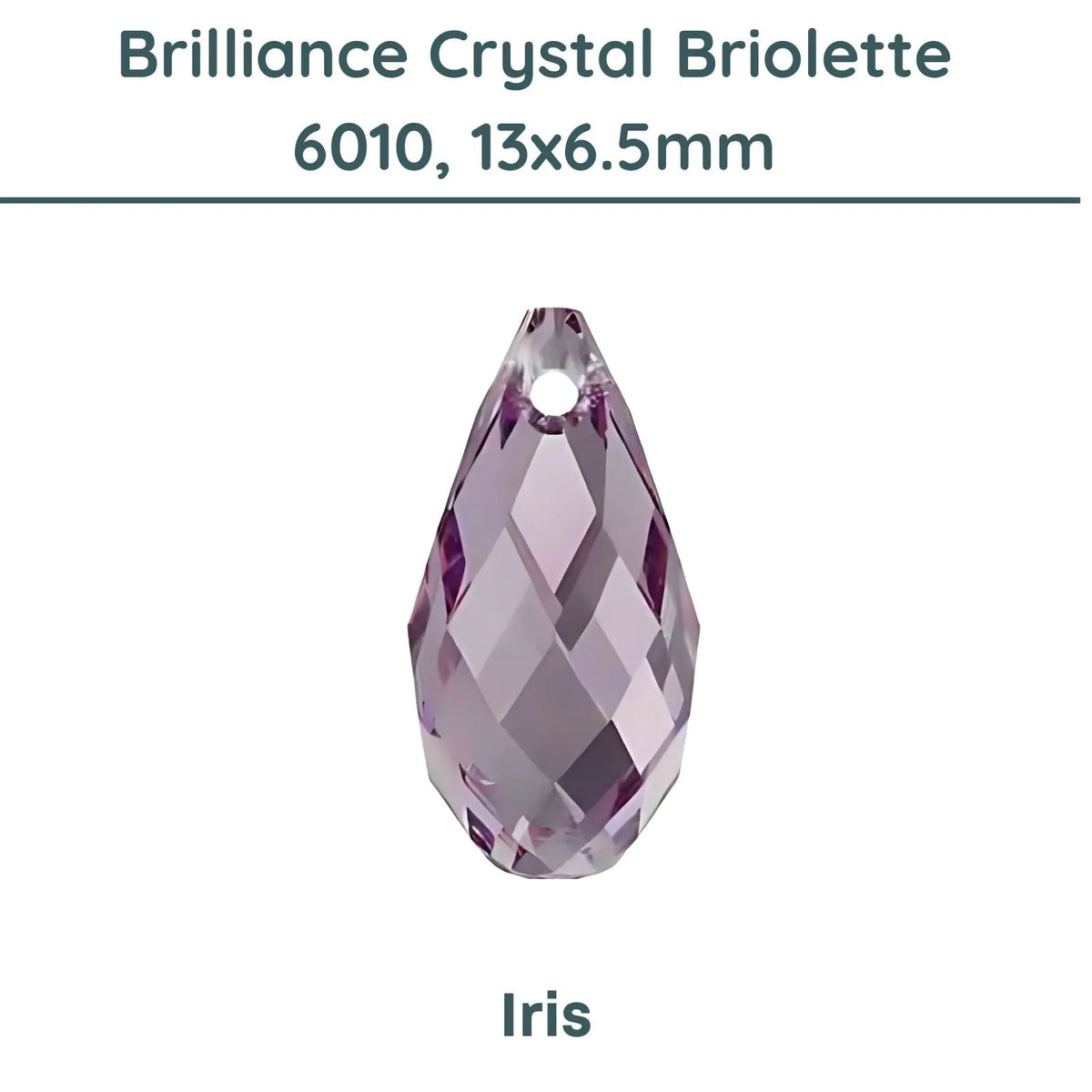 Brilliance 6010 Crystal Briolettes, Iris, 13x6.5mm - The Argus Collection