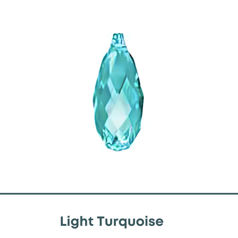 Brilliance 6010 Crystal Briolettes, Light Turquoise, 13x6.5mm - The Argus Collection