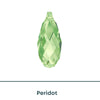 Brilliance 6010 Crystal Briolettes, Peridot, 13x6.5mm, Peridot