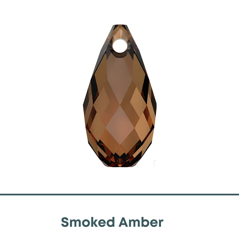 Brilliance 6010 Crystal Briolettes, Smoked Amber, 13x6.5mm