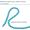 Brilliance Crystal Pearls, 5810, Crystal Iridescent Dark Turquoise, 3, 4, 6, 8mm - The Argus Collection