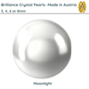 Brilliance Crystal Pearls, Moonlight, 5810, 3, 4, 6 or 8mm - The Argus Collection