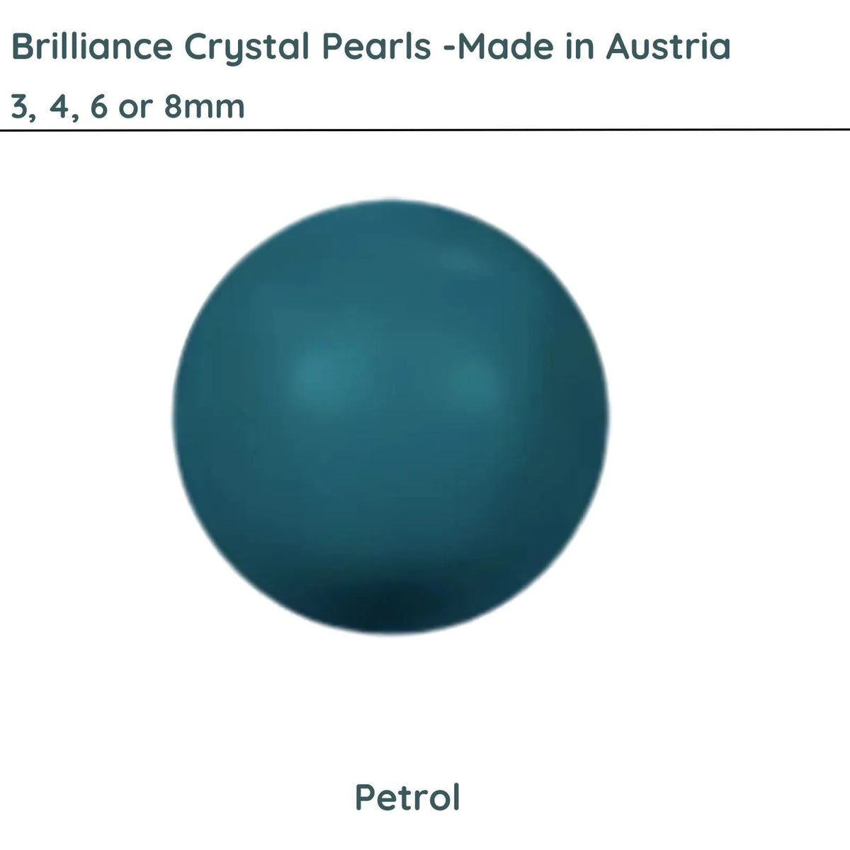 Crystal Pearls 5810 by Brilliance, Petrol, 3, 4, 6 or 8mm - The Argus Collection