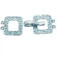 Bronze Line Hammered 2-Strand Hook & Eye Clasp, 2 Finishes - The Argus Collection