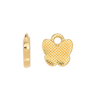 Butterfly Pendant or Charm, 24K Gold Plated, 2 Pcs - The Argus Collection
