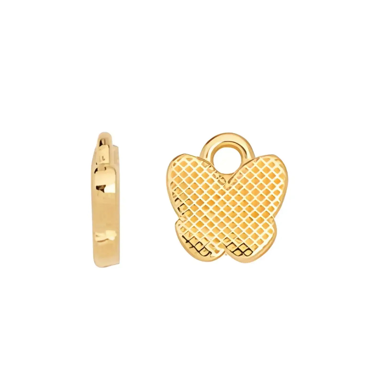 Butterfly Pendant or Charm, 24K Gold Plated, 2 Pcs - The Argus Collection
