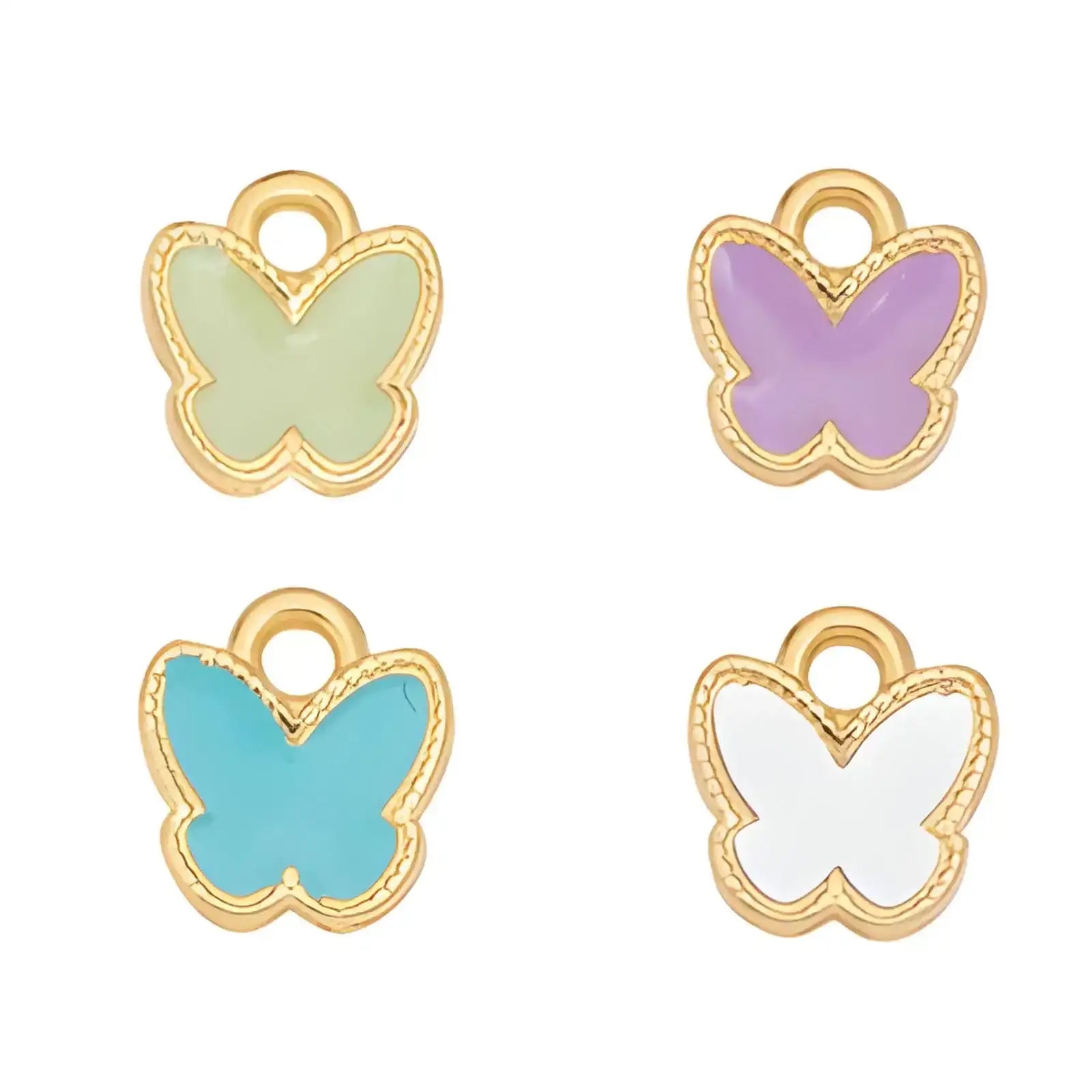 Butterfly Pendant or Charm, 24K Gold Plated, 2 Pcs - The Argus Collection