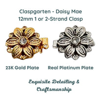 Claspgarten, Daisy Mae 1 or 2-Strand Box Clasp, 2 Finishes - The Argus Collection