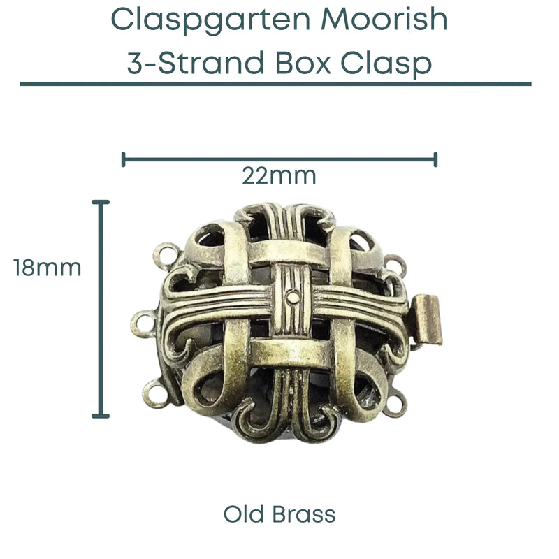 Claspgartn Moorish, 1 or 3-Strand Box Clasp, 2 Finishes - The Argus Collection