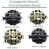 Claspgartn Moorish, 1 or 3-Strand Box Clasp, 2 Finishes - The Argus Collection