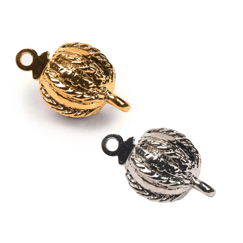 Claspgarten Structured Melon, 23K Gold Plate Clasp, 1-strand - The Argus Collection