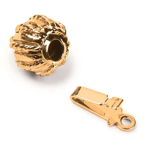 Claspgarten Structured Melon, 23K Gold Plate Clasp, 1-strand - The Argus Collection
