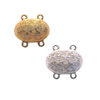 Claspgarten Brushed Oval, Magnetic Clasp, 1 or 2 Strands - The Argus Collection