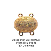 Claspgarten Brushed Oval, Magnetic Clasp, 1 or 2 Strands - The Argus Collection