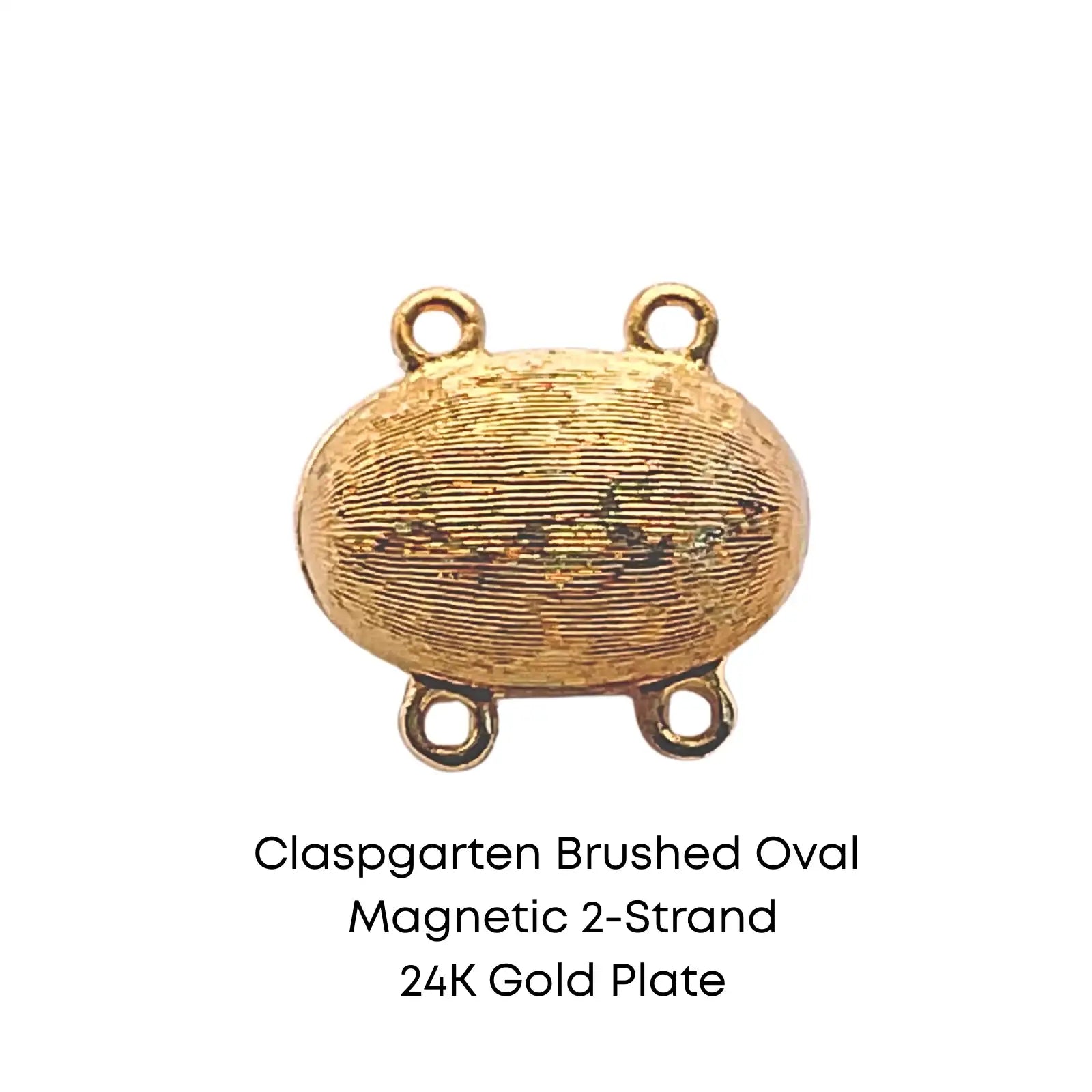 Claspgarten Brushed Oval, Magnetic Clasp, 1 or 2 Strands - The Argus Collection