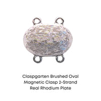 Claspgarten Brushed Oval, Magnetic Clasp, 1 or 2 Strands - The Argus Collection