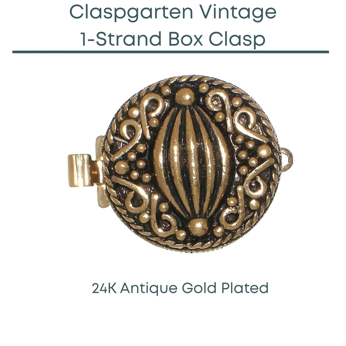 Claspgarten Vintage, 1-Strand Box Clasp, 2 Finishes - The Argus Collection
