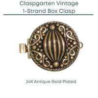 Claspgarten Vintage, 1-Strand Box Clasp, 2 Finishes - The Argus Collection