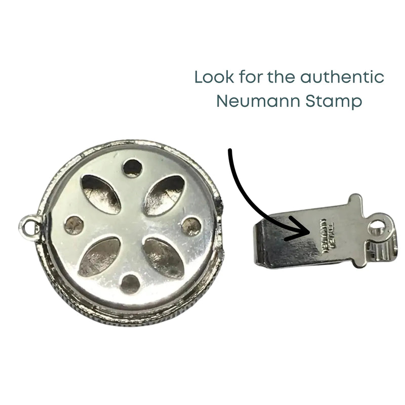 Claspgarten Vintage, 1-Strand Box Clasp, Silver Finish showing the back of the clasp - The Argus Collection