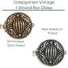 Claspgarten Vintage, 1-Strand Box Clasp, 2 Finishes - The Argus Collection